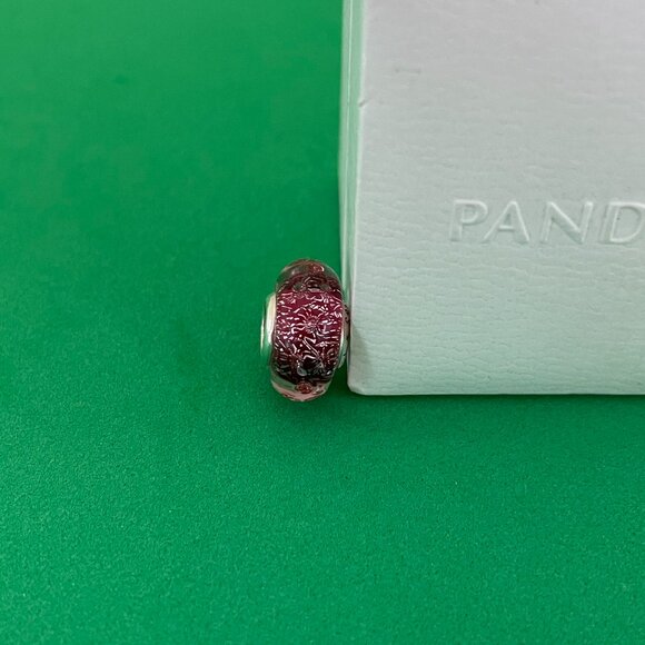 Pandora Wavy Fancy Pink Murano Glass Charm - Picture 5 of 5
